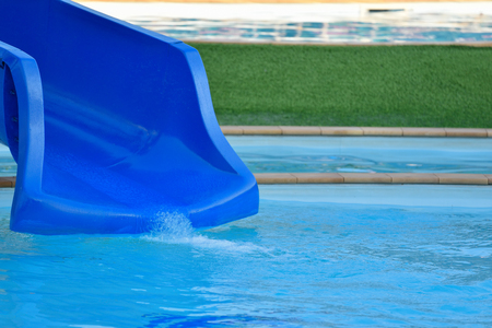 End of slider in swimming poolの写真素材