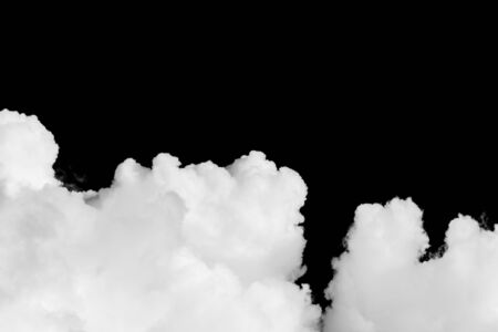 White cumulus cloud on black backgroundの写真素材