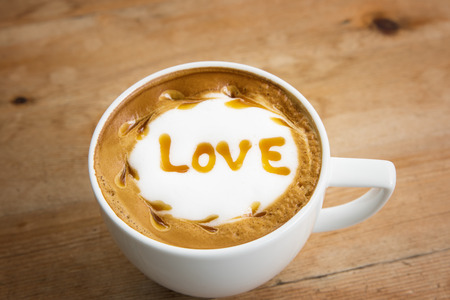 Love in coffee cup for loverの写真素材