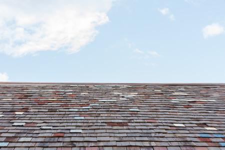 Pattern of traditional wooden roofの写真素材