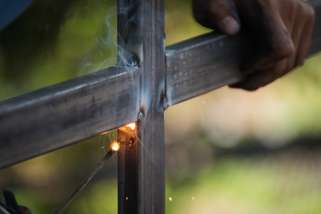 Welding steel structure and sparkの写真素材