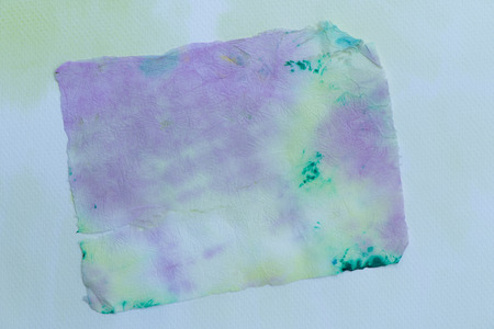 Painted Tissue paper on white paper for backgroundの写真素材