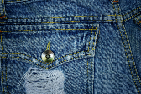 Behind pocket old jean, Torn and worn jean background and texture