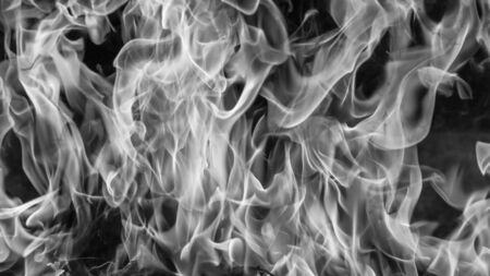 Isolated smoke on black backgroundの写真素材