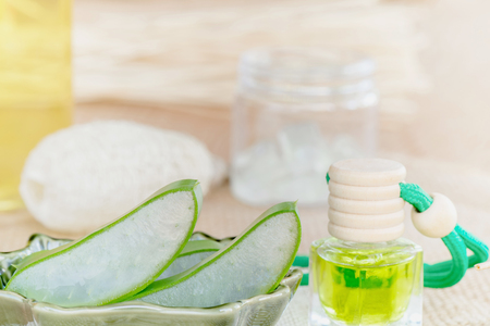 Prepared aloe vera use in spa for skincare and cosmeticの写真素材