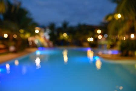 Twillight swimming pool defocusの写真素材