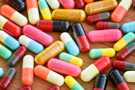Colorful capsule pills medicineの写真素材