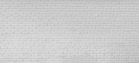 Pattern of white brick wall for background and textured, White wall backgroundの写真素材