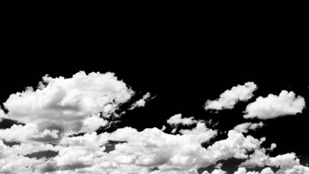 Black sky and white cloud isolated