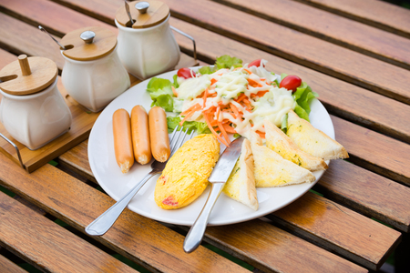 Healthy breakfast for health, Delicious breakfast for eating healthy lifestyle and dietingの写真素材