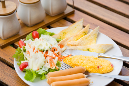 Healthy breakfast for health, Delicious breakfast for eating healthy lifestyle and dietingの写真素材