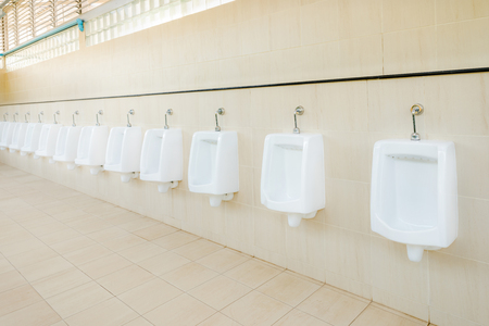 Public urinate for men, Restroom with ceramic urinal の写真素材