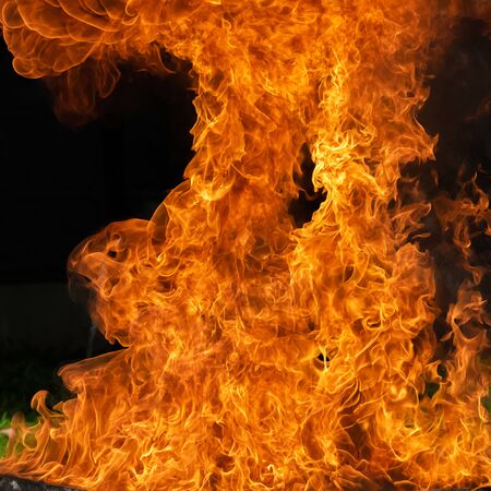 Burning fire flame with fuel oil, Gasoline burning up