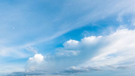 Wonderful blue sky and white clouds panorama