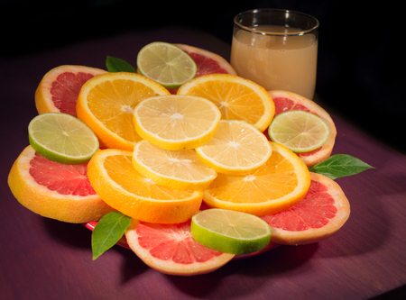 Grapefruit Orange Lime Lemon Juiceの写真素材