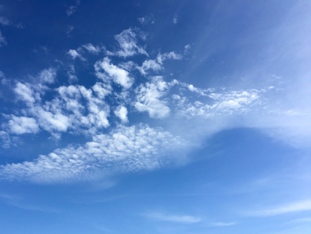 The blue sky with clouds in the afternoon of sunny dayの素材