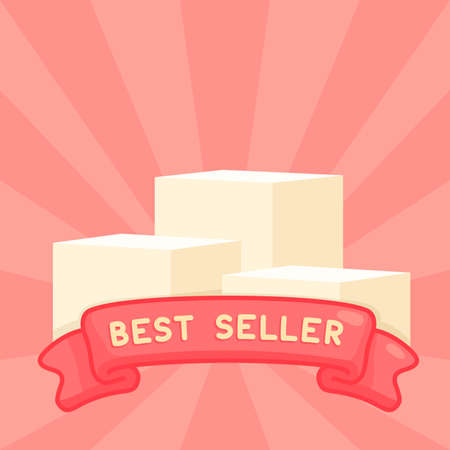 best seller podium kawaii doodle cartoon vectorのイラスト素材