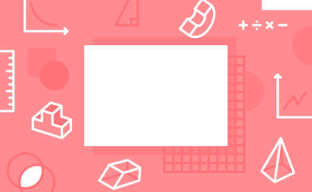 math geometric on sweet pastel paper border frame template backgroundのイラスト素材