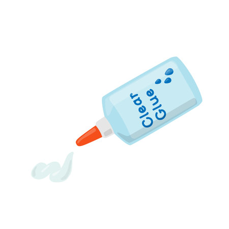 Make the clear glue out of the yellow metal tube for art craft vector illustrationのイラスト素材