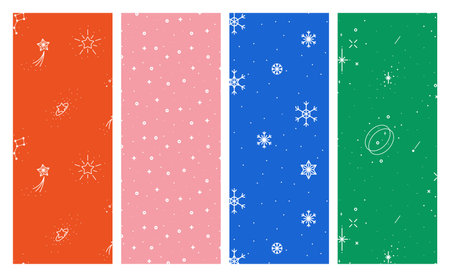 white stars on colorful background seamless pattern Gift Wrap background wallpaperのイラスト素材
