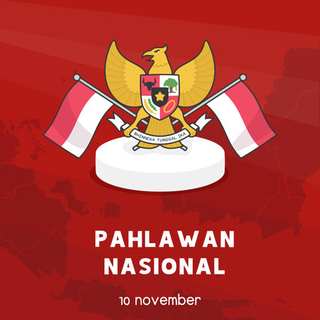 pancasila pahlawan nasional independence of indonesia banner vectorのイラスト素材