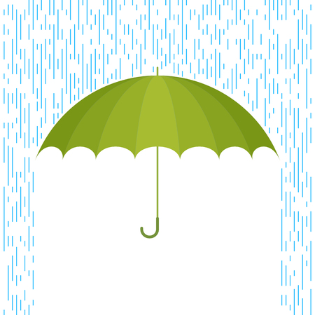 Protect and safety concept. Vector flat illustration of umbrella and rain drops. Infographic and design element for web, webdesign, publish, presentation, brochure, poster, social networks.のイラスト素材