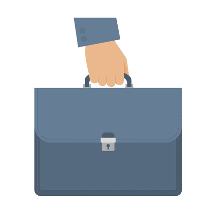 Businessman carries a briefcase by the handle.のイラスト素材