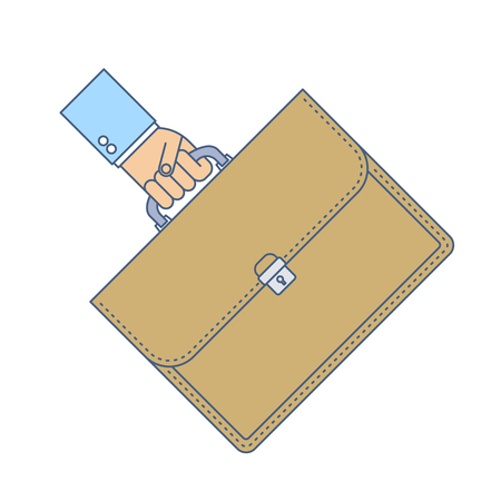 Businessman carries a briefcase by the handle.のイラスト素材