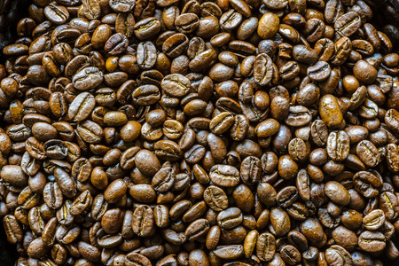 Background of roasted coffee beans.
