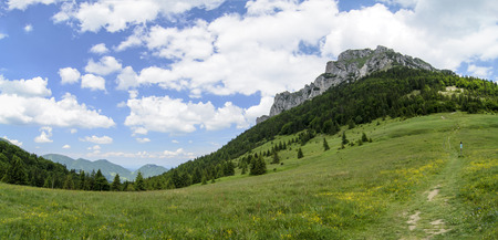 Mala Fatra mountain, Slovakia, Europe - Panoramic view on Velky Rozsutec with mountain passの写真素材