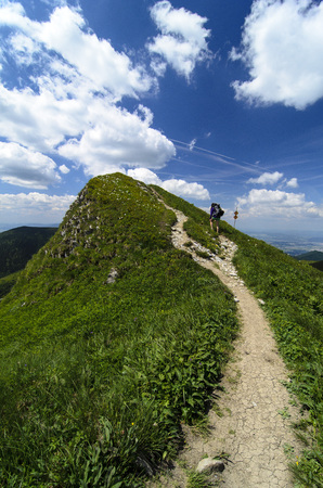 Mala Fatra mountain, Slovakia, Europe - Walking tourist in National park Mala Fatraの写真素材
