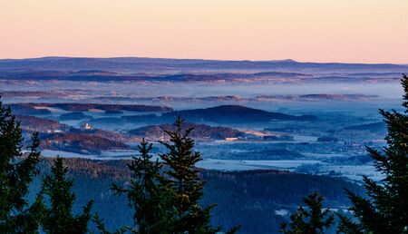 Winter frozen sunrise in mountains. Photo taken on: December 31st, 2016の写真素材