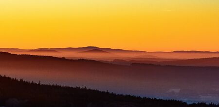 Colorful sunset view with mountains silhouette January 1st, 2017の写真素材