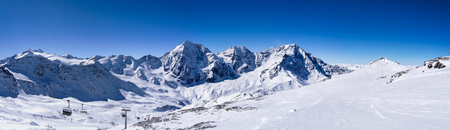 Winter panorama moutain view, ski ressort Solda, Italyの写真素材