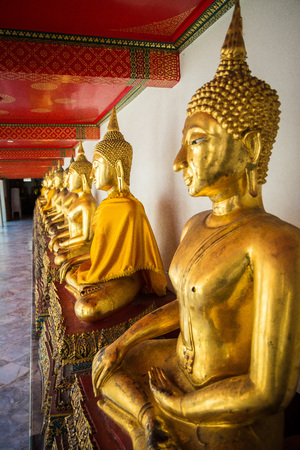 Golden Buddha in temple Thailandのeditorial素材