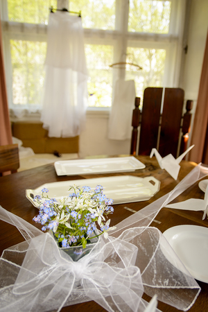 Wedding day and wedding dressの写真素材