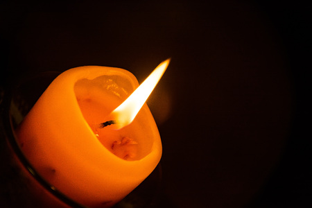 Relax with a candleの写真素材