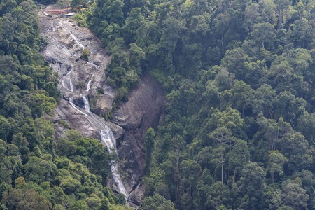 Zoomed photography from viewpoint on waterfall in Malaysiaの写真素材