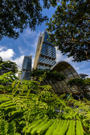 Singapore, Singapore - November 9, 2018: Skyscrapers in Singaporeのeditorial素材