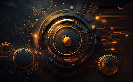 Dark theme of technology background. Cyberspace concept.