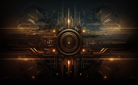 Dark theme of technology background. Cyberspace concept.の写真素材