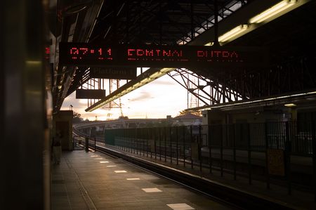 Train station in the morning duskの写真素材