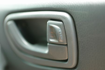 A close up shot of a car door handleの写真素材