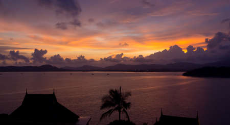 A beautiful sunset at Siray Bay, Phuketのeditorial素材