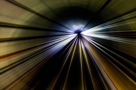 Streak lines in the MRT underground tunnelの写真素材