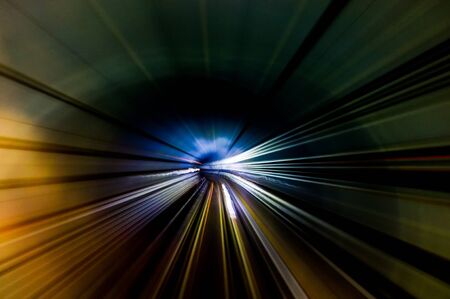 Streak lines in the MRT underground tunnelの写真素材