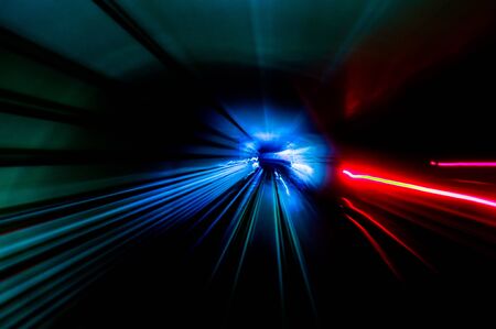 Streak lines in the MRT underground tunnelの写真素材
