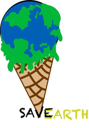 Save earth icon created by Illustratorのイラスト素材