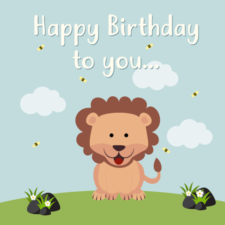 Cute Birthday card designのイラスト素材