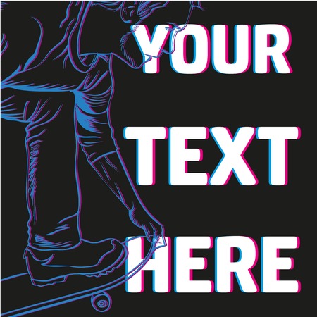 Skateboard. Young man doing extreme trick. Hand-drawn illustration. のイラスト素材